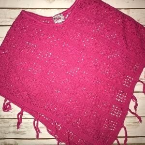 Justice! Girls knitted Poncho sweater